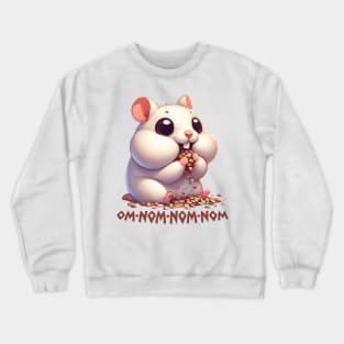 Om-nom-nom Hungry Hamster Illustration Crewneck Sweatshirt